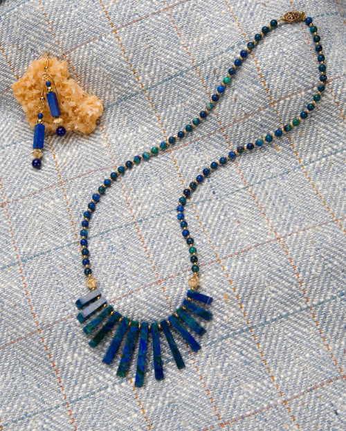 Lapis Lazuli and Azurite Egyptian Collar