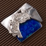 Azurite and Turquoise in Sterling Setting