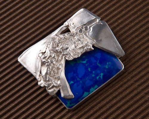 Azurite and Turquoise in Sterling Setting